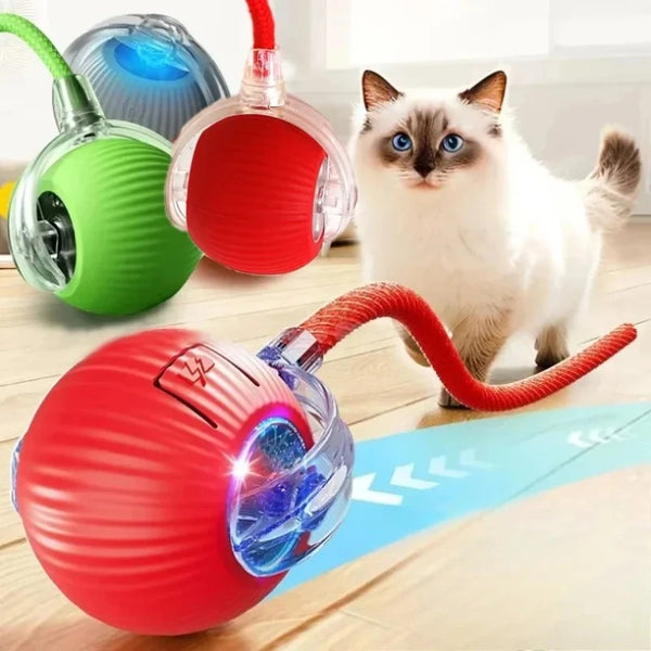 Cat Interactive Ball Toys Automatic Rolling Ball for Kitten Rechargeable Smart Pet Electric Toys with Teaser Sensor Cat Ball Toy