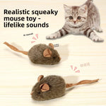 Interactive Plush Rat Toy with Motion Sensor Sound for Cats