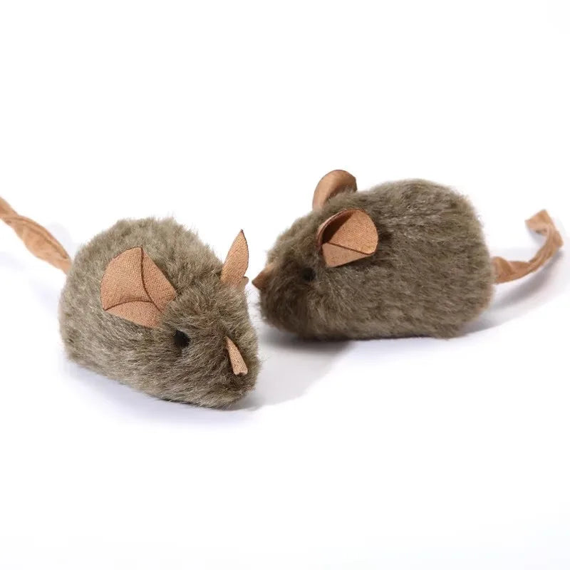 Interactive Plush Rat Toy with Motion Sensor Sound for Cats