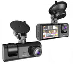 3-Lens Full HD Dashcam – 1080P 3-Channel Car DVR with LCD Screen