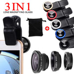 3-in-1 Phone Lens Kit – Wide Angle, Fisheye & Macro Clip-On Lenses