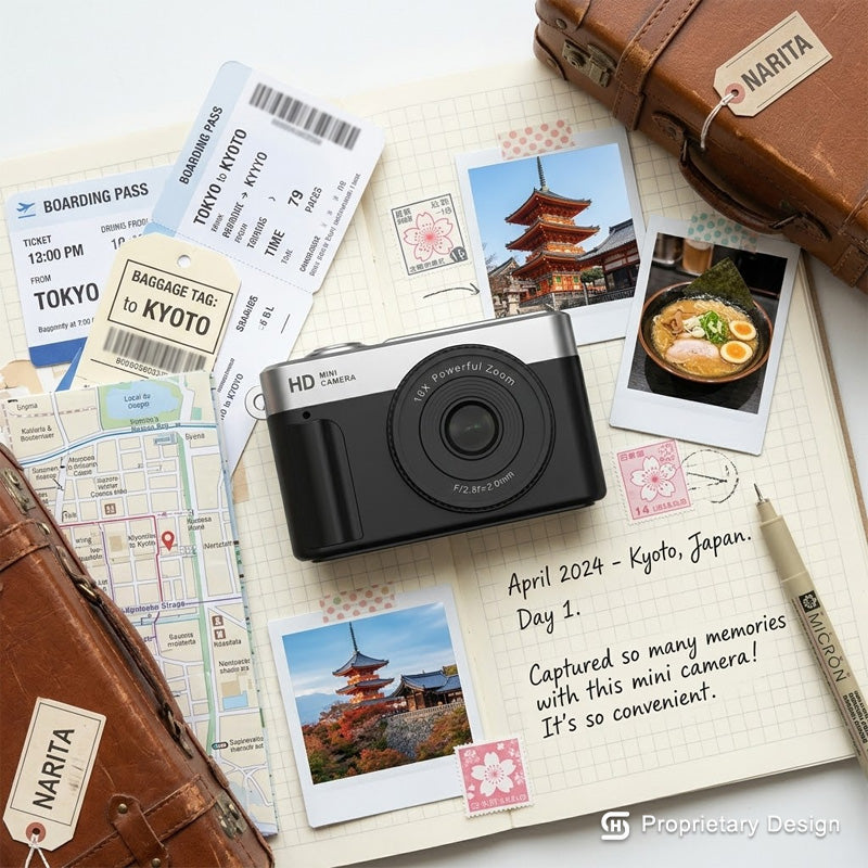 Mini Thumb Video Recorder – 1080P HD Portable Camera with IPS Screen & 16X Zoom