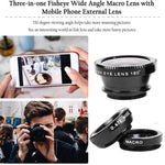 3-in-1 Phone Lens Kit – Wide Angle, Fisheye & Macro Clip-On Lenses