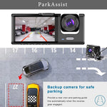 3-Lens Full HD Dashcam – 1080P 3-Channel Car DVR with LCD Screen