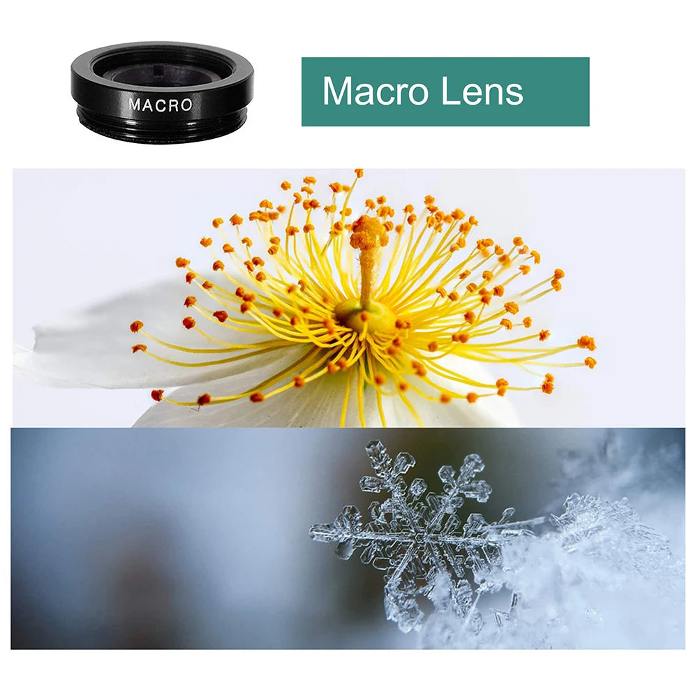 3-in-1 Phone Lens Kit – Wide Angle, Fisheye & Macro Clip-On Lenses