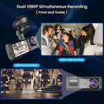 3-Lens Full HD Dashcam – 1080P 3-Channel Car DVR with LCD Screen