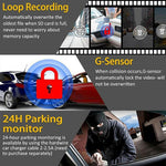 3-Channel Dash Cam – 1080P Dual Lens Car DVR with Rear View Camera
